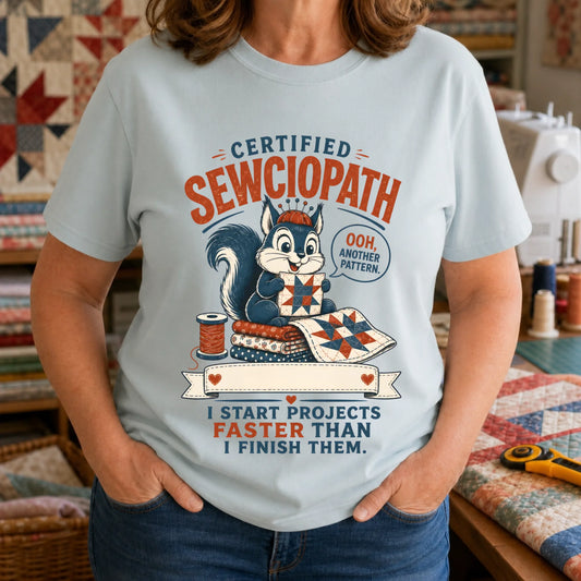 Personalized Name Certified Sewciopath T-Shirt