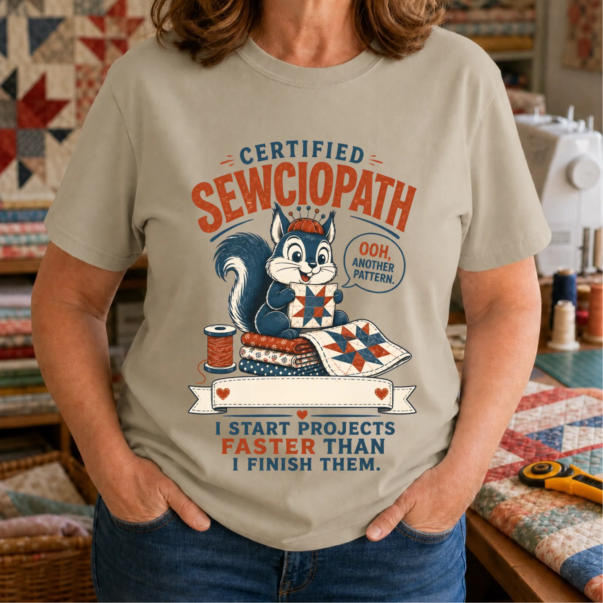 Personalized Name Certified Sewciopath T-Shirt