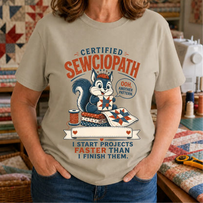 Personalized Name Certified Sewciopath T-Shirt