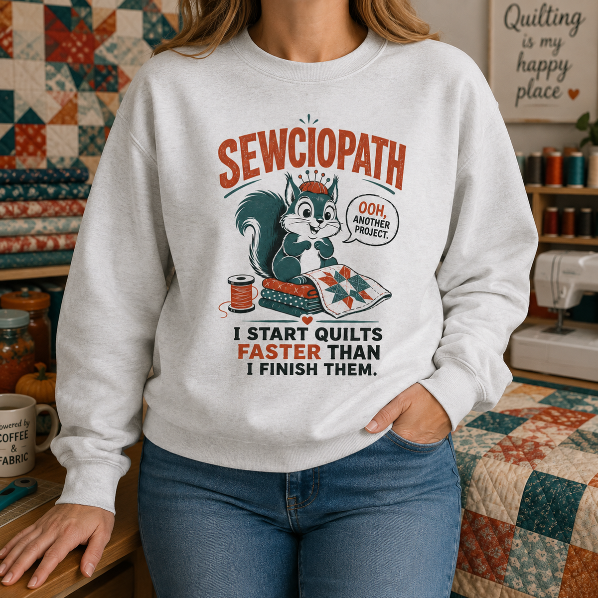 Sewciopath Quilts Faster Sweatshirt