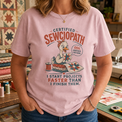 Certified Sewciopath Funny Goose T-Shirt