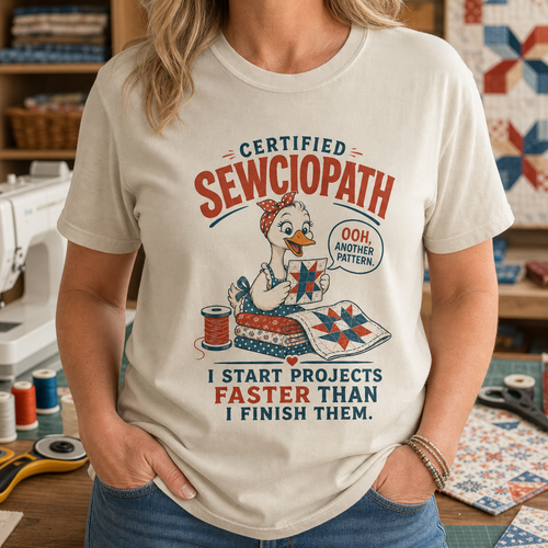 Certified Sewciopath Funny Goose T-Shirt