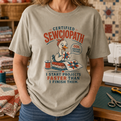 Certified Sewciopath Funny Goose T-Shirt