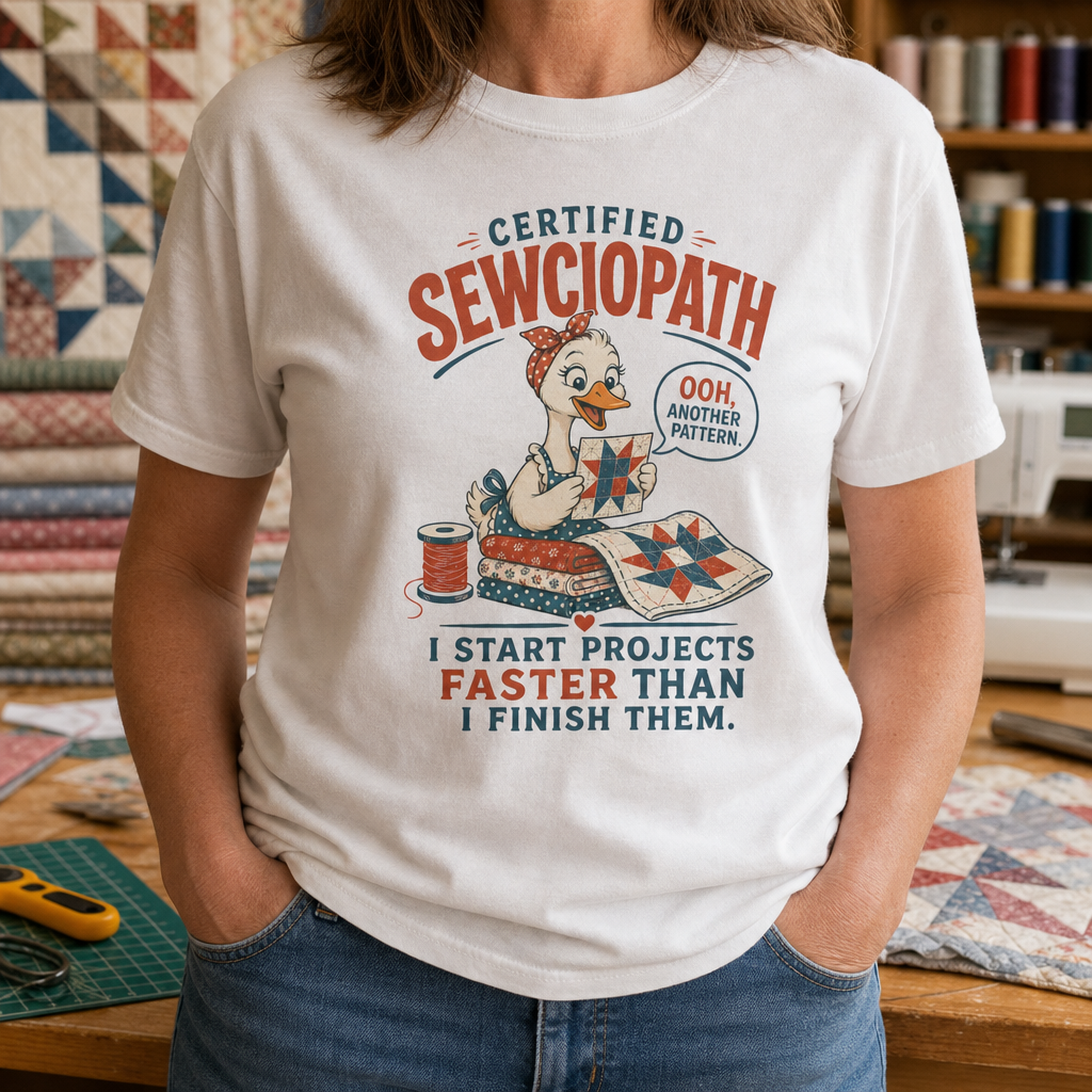 Certified Sewciopath Funny Goose T-Shirt