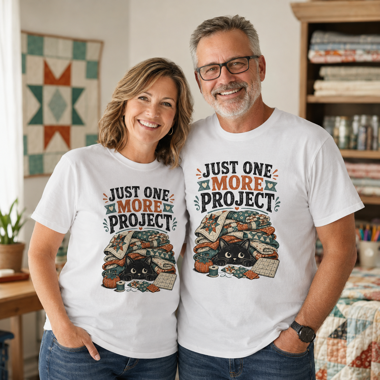 Black Cat Just One More Project T-Shirt