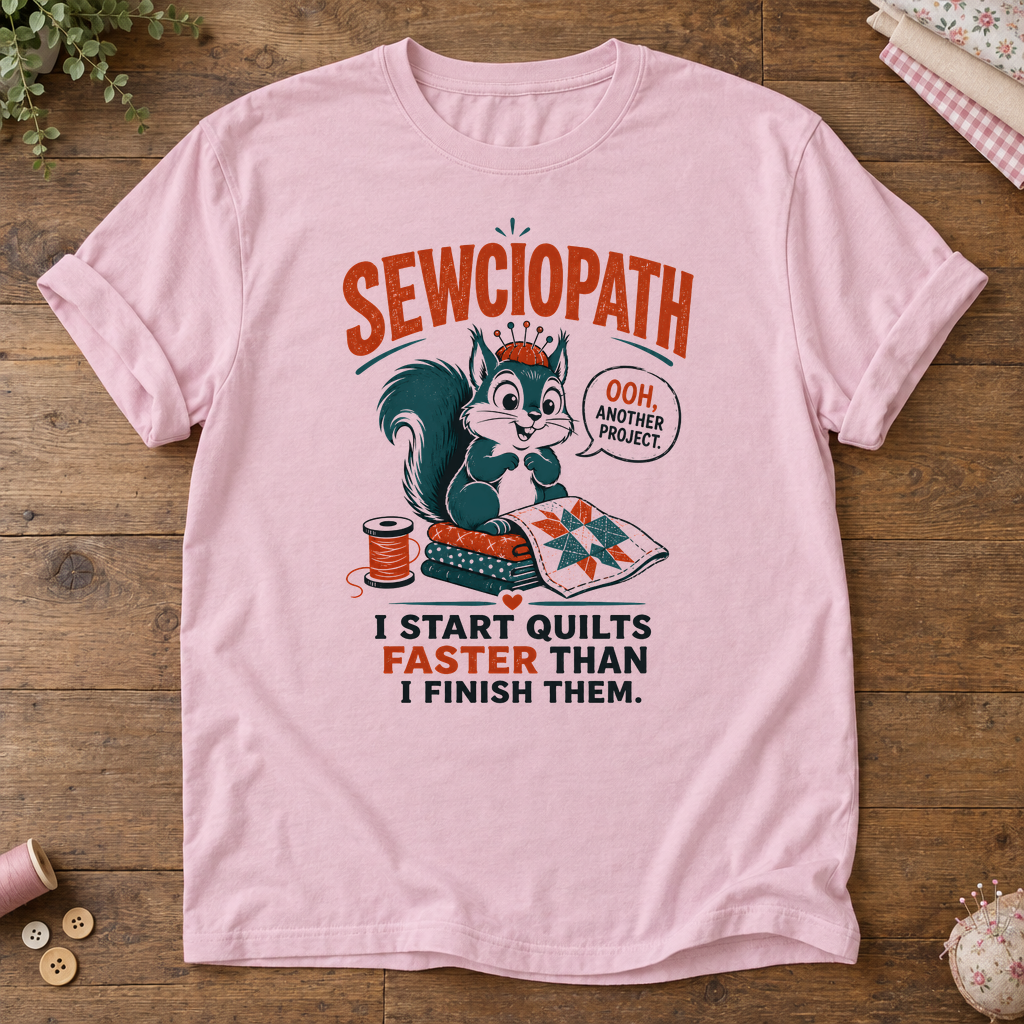 Sewciopath Quilts Faster Than Finish T-Shirt