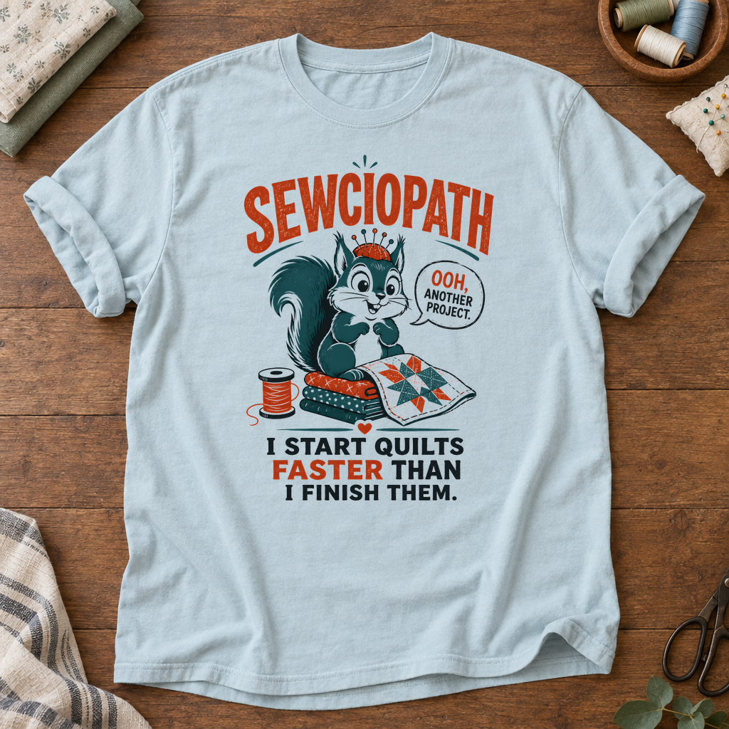 Sewciopath Quilts Faster Than Finish T-Shirt