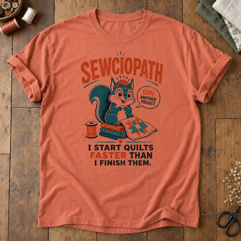 Sewciopath Quilts Faster Than Finish T-Shirt