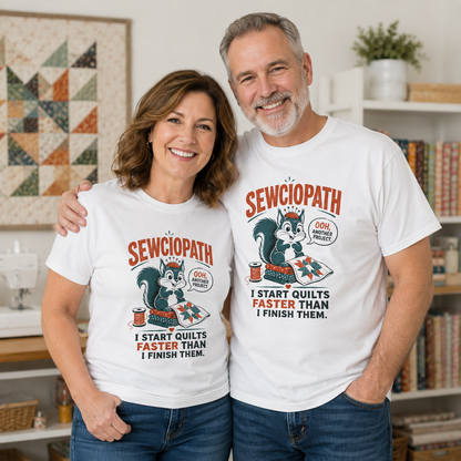 Sewciopath Quilts Faster Than Finish T-Shirt