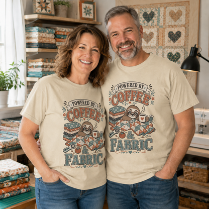 Sloth Powered by Coffee and Fabric T-Shirt