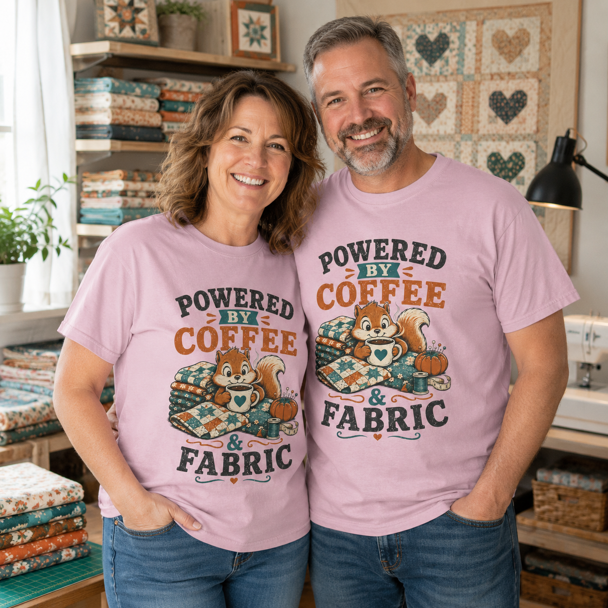 Squirrel Powered by Coffee and Fabric T-Shirt
