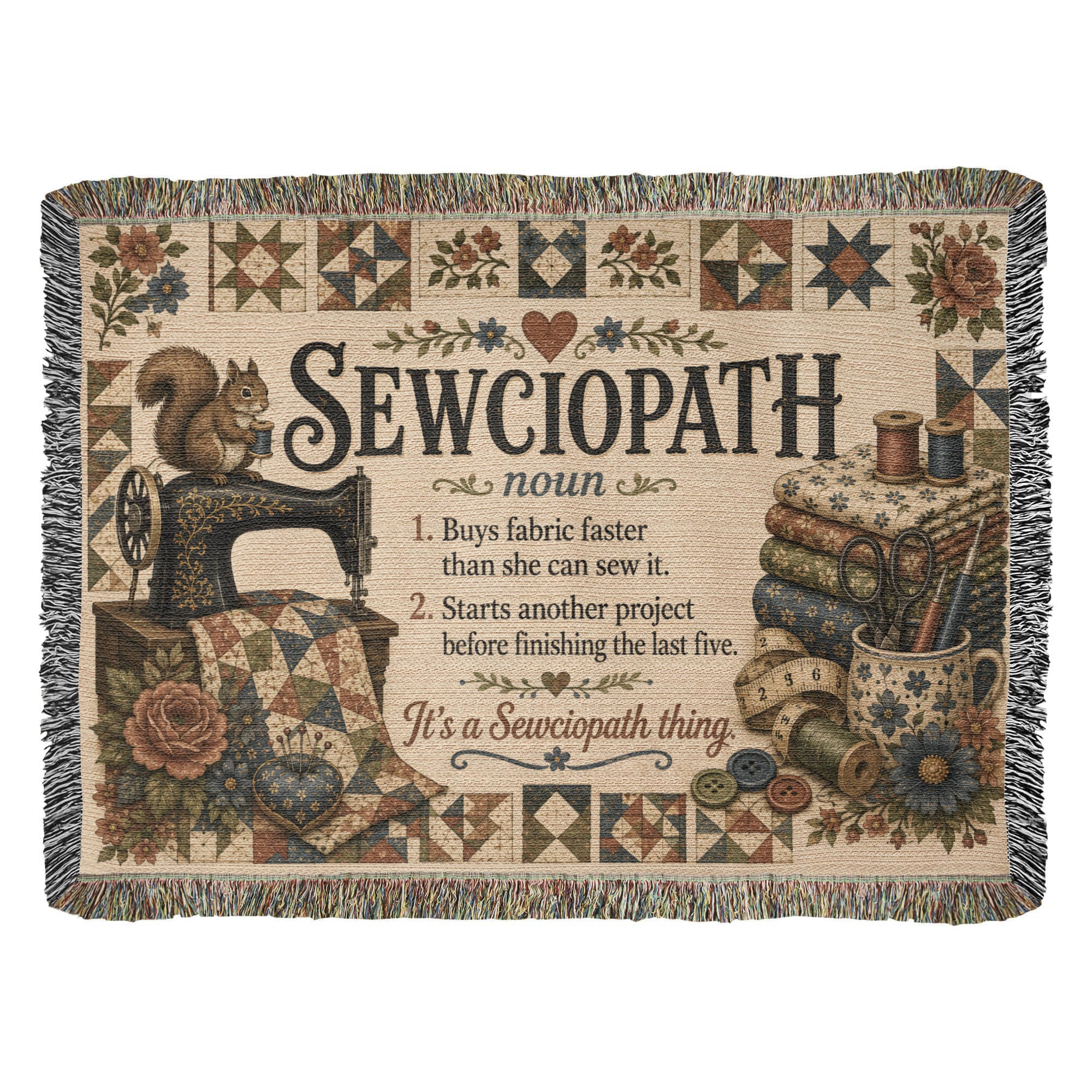 Sewciopath Meaning Heirloom Woven Blanket