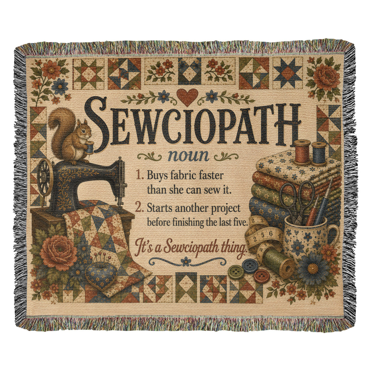 Sewciopath Meaning Heirloom Woven Blanket