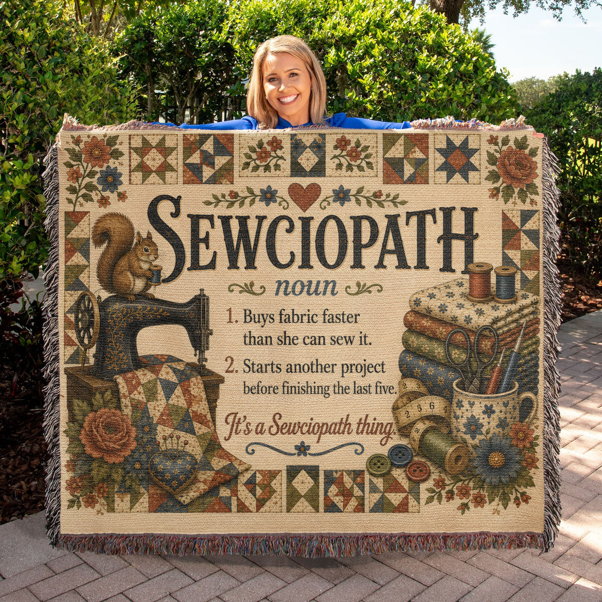 Sewciopath Meaning Heirloom Woven Blanket