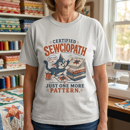 Certified Sewciopath Cat T-Shirt