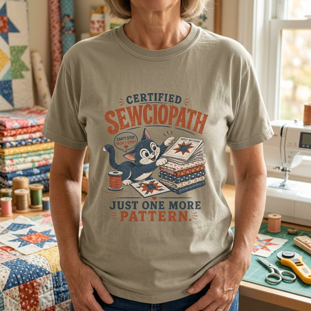 Certified Sewciopath Cat T-Shirt