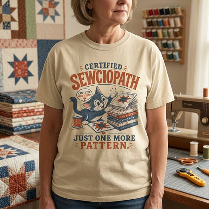 Certified Sewciopath Cat T-Shirt