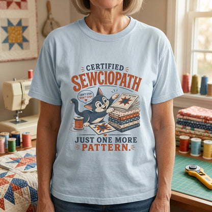 Certified Sewciopath Cat T-Shirt