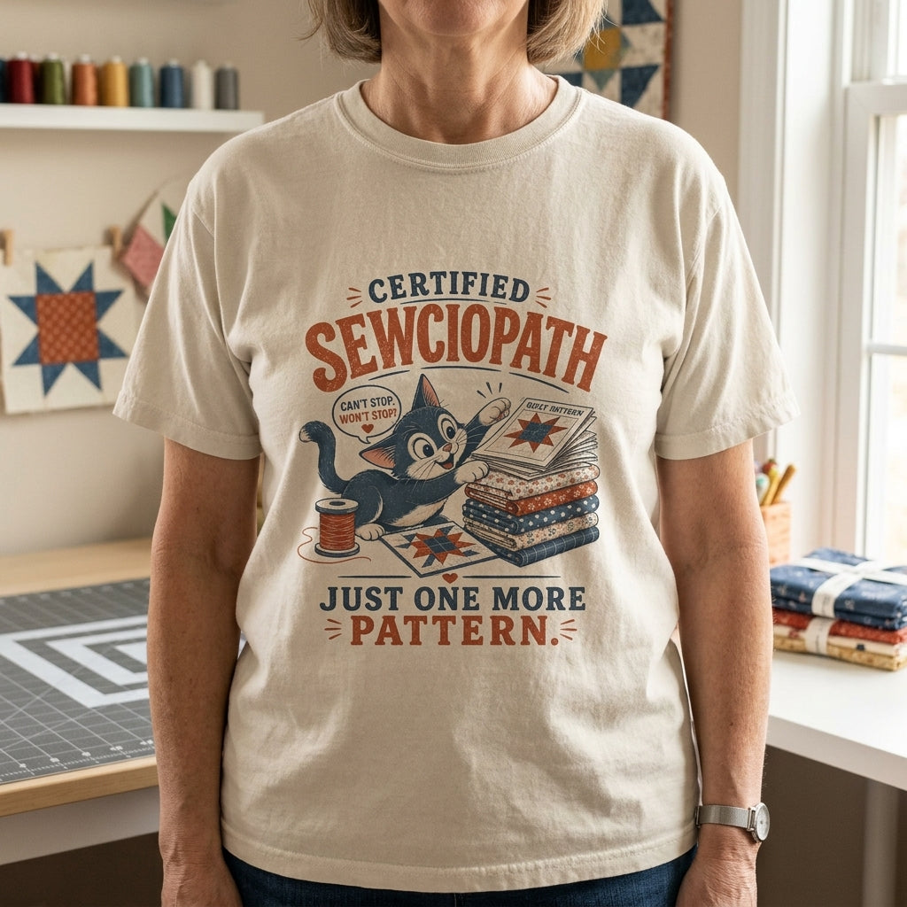Certified Sewciopath Cat T-Shirt