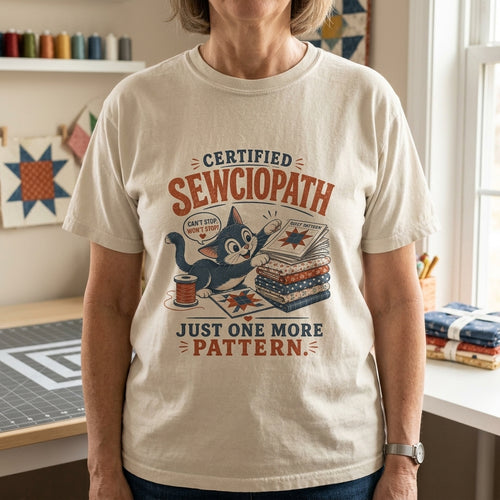 Certified Sewciopath Cat T-Shirt