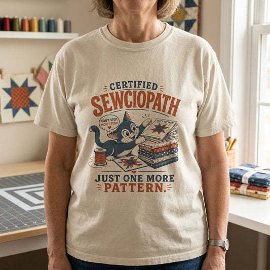 Certified Sewciopath Cat T-Shirt