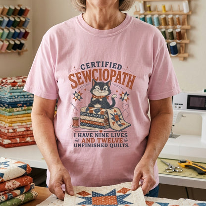 Certified Sewciopath Nine Lives T-Shirt