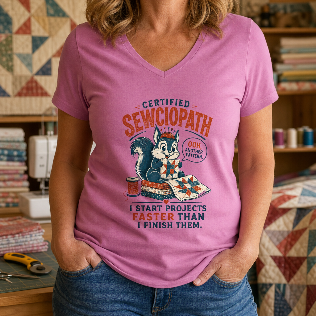 Certified Sewciopath V-Neck T-Shirt