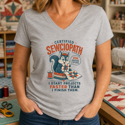 Certified Sewciopath V-Neck T-Shirt