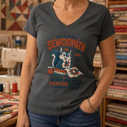 Certified Sewciopath V-Neck T-Shirt