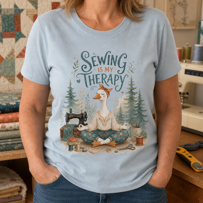 Sewing is My Therapy Funny Goose T-Shirt