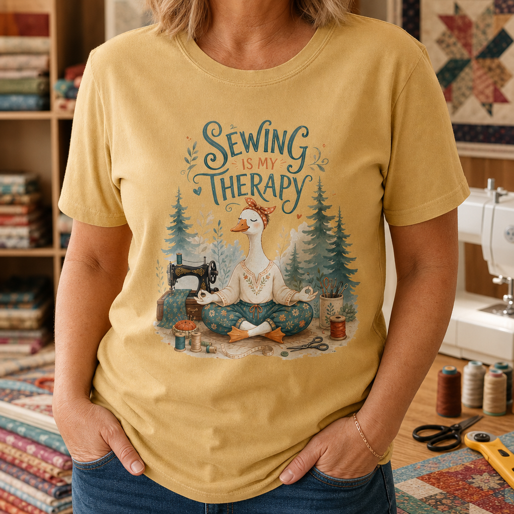 Sewing is My Therapy Funny Goose T-Shirt