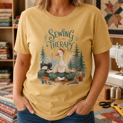 Sewing is My Therapy Funny Goose T-Shirt